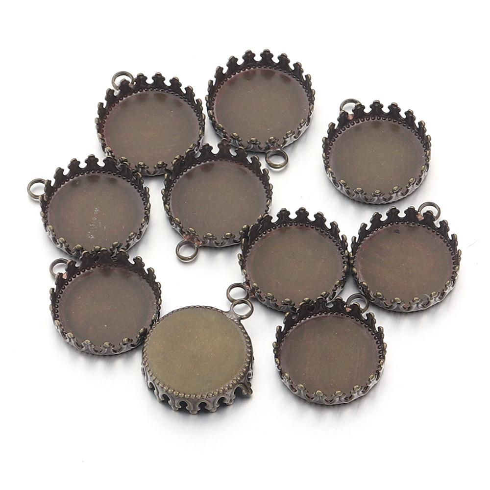 10pcs15/20/25mm Metal Round Cabochon Base Tray Bezels Blank Setting Supplies For Jewelry Making Findings DIY Bracelet Pendant