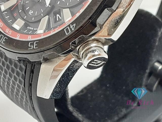 Casio EDIFICE Солнечные часы Черная нержавеющая сталь Смола Резиновый браслет Аналоговые Кварцевые ht6319 Радиоуправляемые Мужские EQW-T670