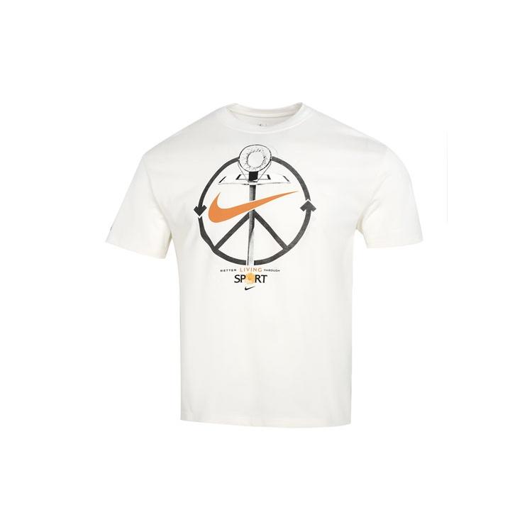 Nike Alphabet Logo Athleisure Casual Sports Short Sleeve White Men s DN3901-901 XXL