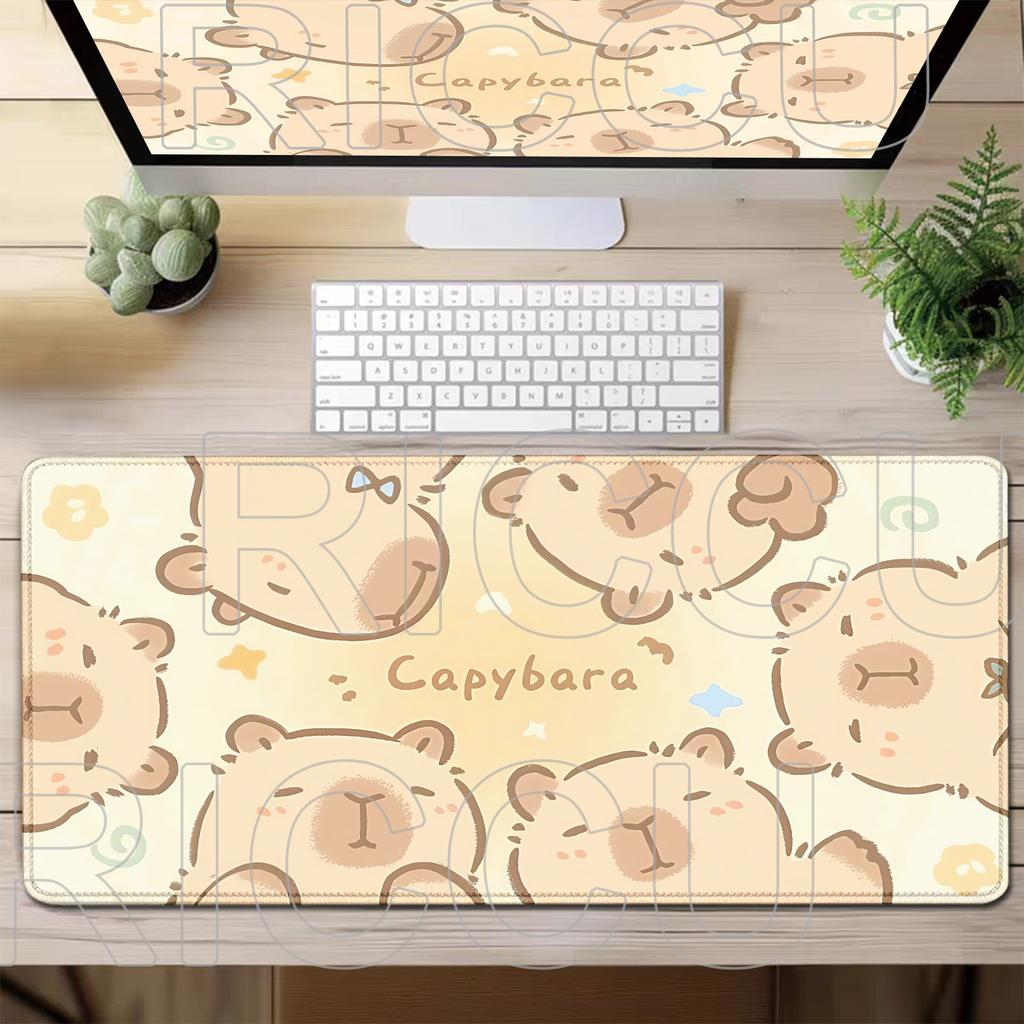 Capybara Mauspads Tastaturmatte Tisch 80x40cm Schülerschrank Gamer Schreibtisch Mauspads Teppichmatten Knitterfrei Rutschfest Schreibtischmatte