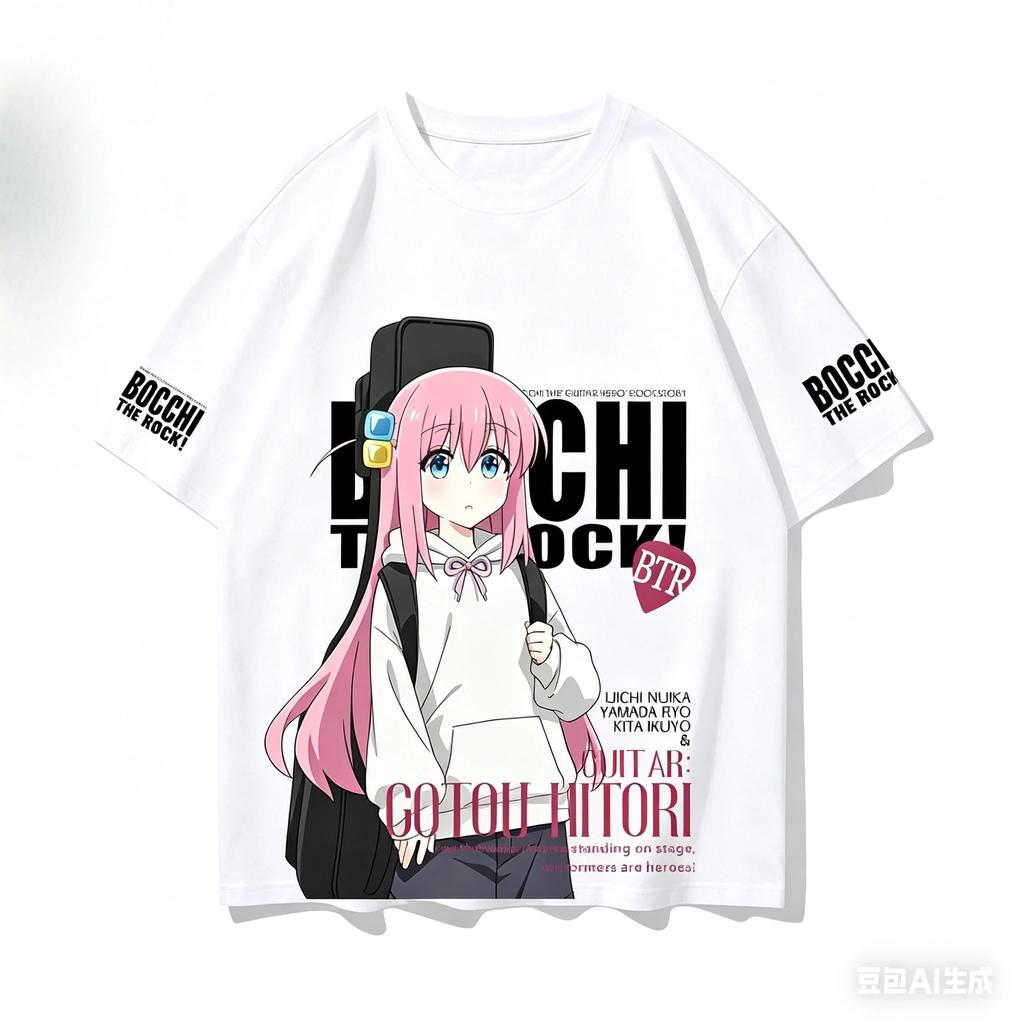 Bocchi der Fels! Anime-Liebhaber-Shirt Ganzjahreskleidung Persönlichkeit Kleidung Große Größen Unisex Neues Modell Paare Heißes Produkt Weich