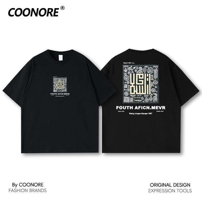 American Scoundrel Men s Cool Trendy Print T-shirt: Round Neck, Loose Fit, Short Sleeves черный m