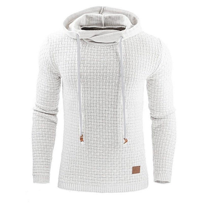 Autumn Men's Jacquard Sweatshirt Long Sleeved Hooded Sweatshirt Warm Color Hooded Sweatshirt Hoodies & Sweatshirts (men’s)