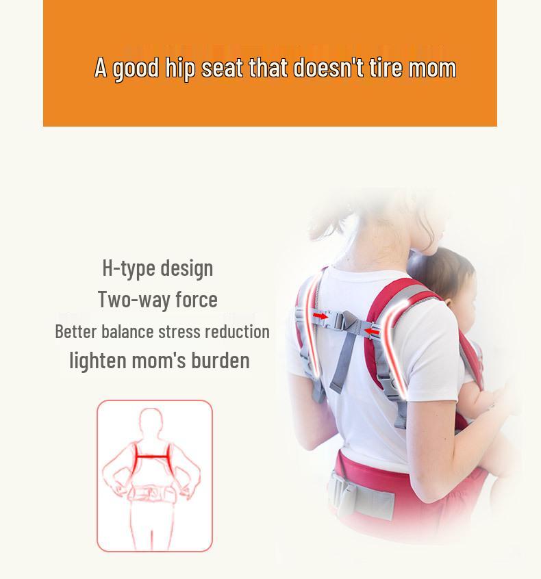 Portbebe Multifuncțional din Bumbac 100% cu Scaun de Talie - Respirabil pentru Toate Sezoanele