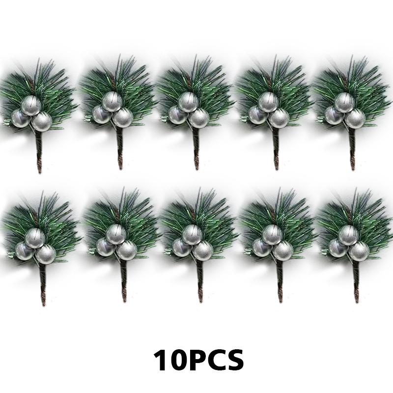 10Pcs Set Gift Box Decoration Mini Pine Needles Christmas Decoration Ornaments Christmas Tree Accessories Pine Needles Pine Cones