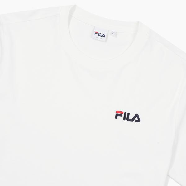 FILA T Shirts Unisex White Crew Neck Moderate Straight Fit FS2RSF2101X-OWH