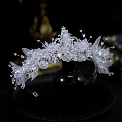 Korean New Style Handmade Flower Small Fresh Wedding Dress Bride Wedding Crown Headdress Crown Tiara Hair Accessories