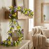 UV Resistant Artificial Pansy Vines Flexible Fake Flower Vines Eucalyptus Leaf Garland  Home Mantle