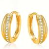 Double Layer Paved Huggie Hoop Earrings for Women Minimalist Elegant Earrings for Daily and Commute Wear