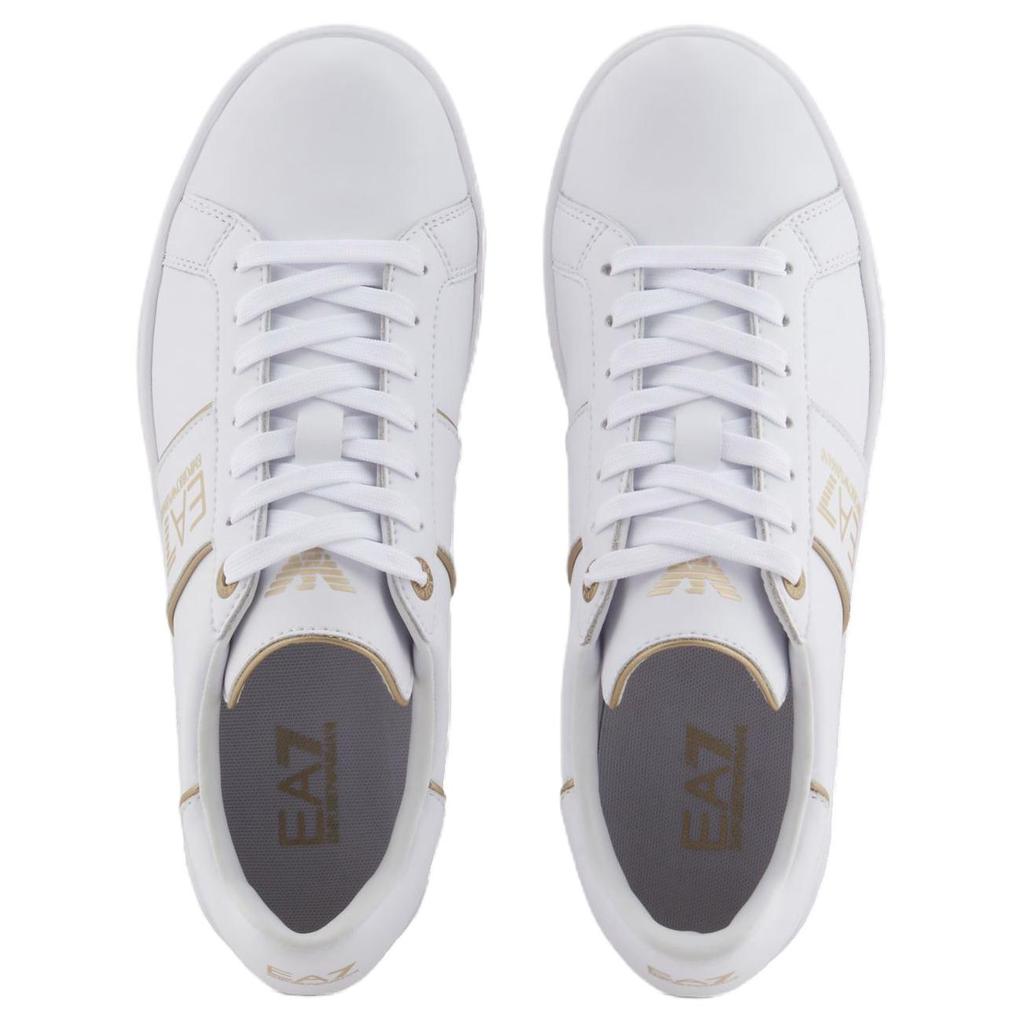 Emporio Armani EA7 Sneaker Basse Stringate Punta Tonda Bicolore in Pelle Uomo Sneaker Bianco X8X102XK346U447