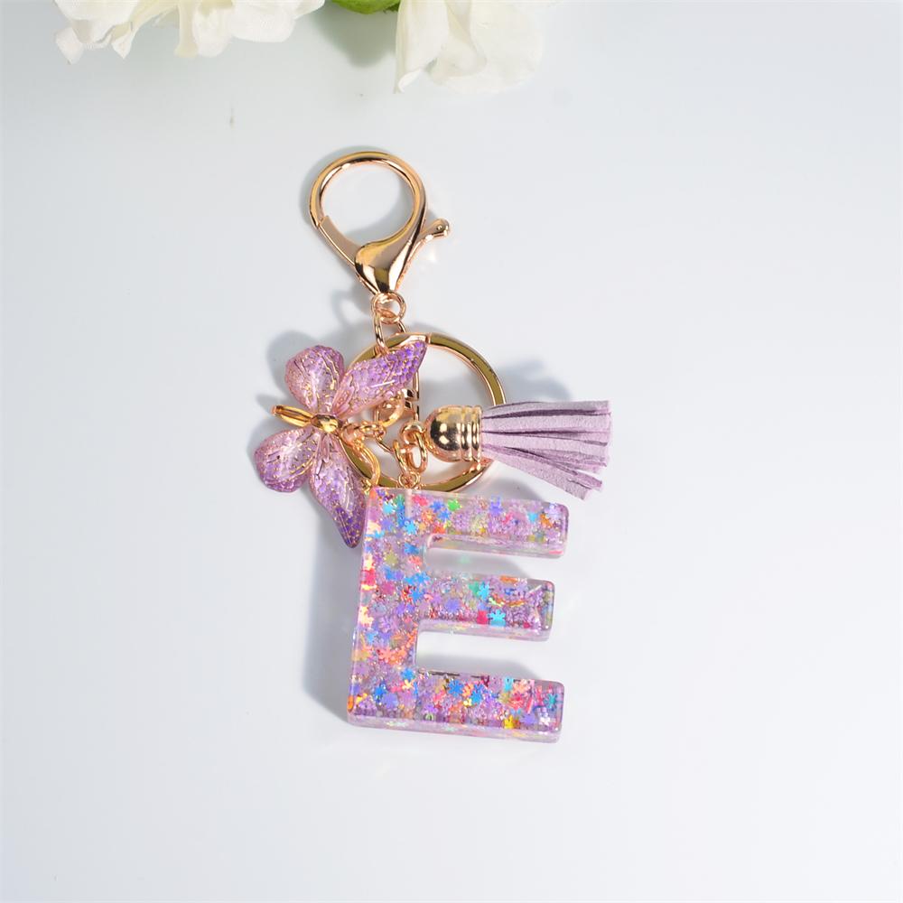

Брелок с буквами AZ Dreamy Sequin для женщин, подвеска в виде бабочки, брелок с инициалами, сумка, подвеска, подвески, брелок для автомобиля 55mm