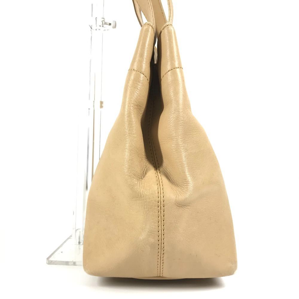 CHANEL Turnlock CC CC Mark Bag Tote Bag Hand Bag Leather Beige