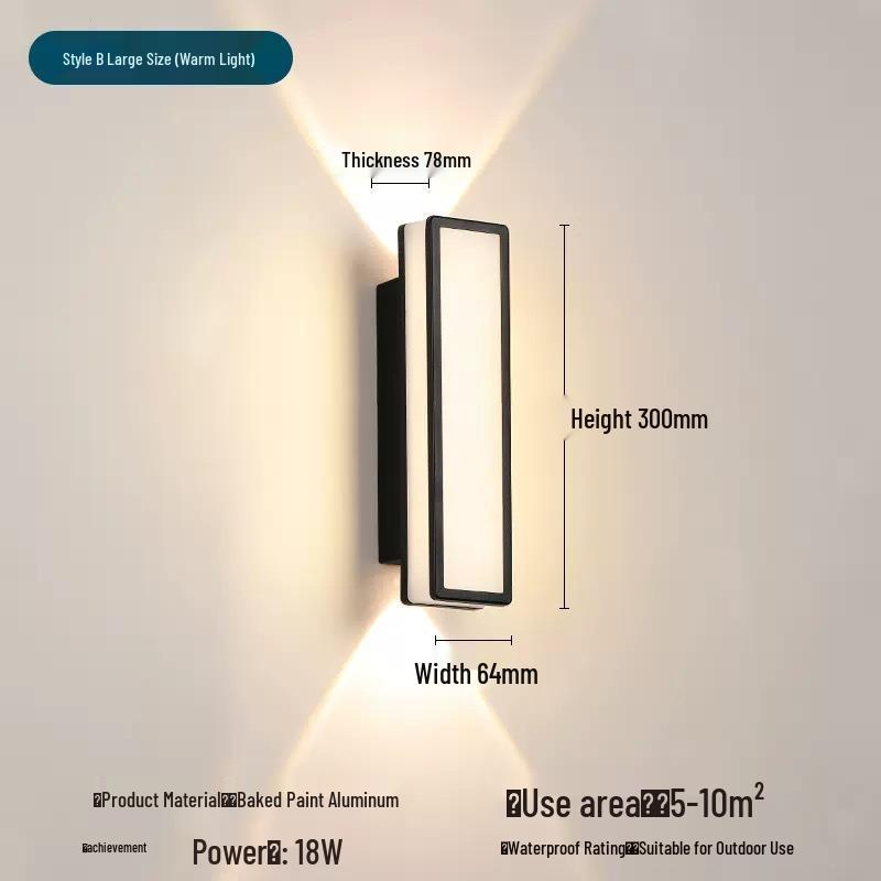 Nordic Outdoor Waterproof LED Wall Lamp for Courtyard or Indoor Use