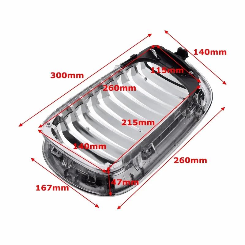 Pair Chrome Front Center Kidney Hood Grille Grill For BMW E46 Saloon 4 Doors 3 Series 1998-2002 320i 325Xi 330Xi Kidney Grill