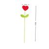 1Pcs Crochet Flower Bouquet Handmade Heart Flower with Double Leaves Knitted Artificial Flower Branch For Valentine's Day
