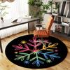 1pc snowflake colorful Round Chair mat Area Rug - Non-Slip, Floor Mat for Office, Bedroom, and Indoor Decor -1002144