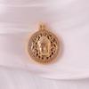 Gold-Plated Zen Buddhist Head Pendant Necklace with Diamond Inlay - Luxury Ethnic Style