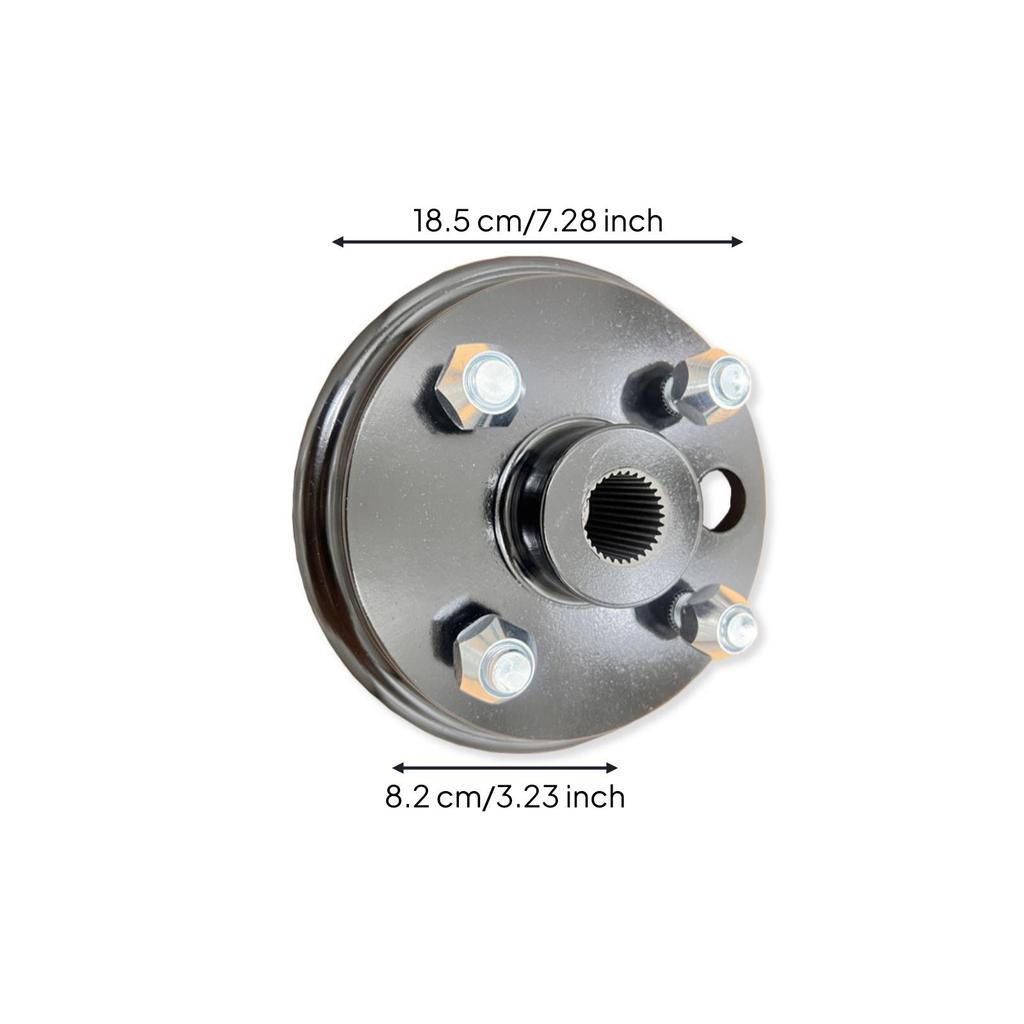 Brake Drum Hub 4-Stud Hardware Coated for Mechanics