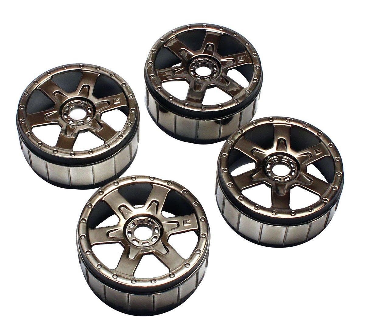 

Kyosho 6-Spoke Wheels (Black Chrome/Pack of 4) for Radio Control Cars, Parts IFH005BC