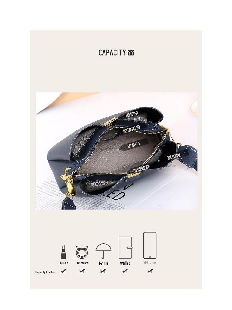 Premium Cowhide Leather Women's Handbag - Elegant, Niche Design, Single Shoulder Bag