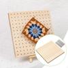 Blocking Board, Wooden Crochet Board with Nine Metal Pegs for Placement of Knitting Patterns, Craft
