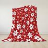 Crimson Daisy Field Flannel Blanket Warm Soft Halloween Christmas Couch Warm Cozy Decorative Decor Gift for All Season