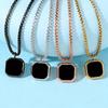 Collana Acciaio Inossidabile Goccia Croce Nera - Souvenir Regalo Festival Unisex