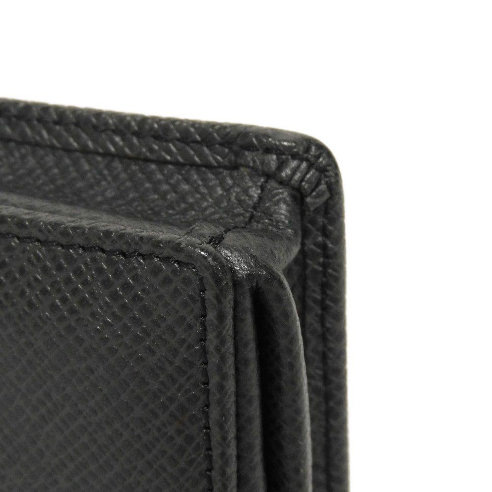 Used 12564 Porte Monnaie Boite M30382 7943 LV Logo Embossed Charcoal Gray Black Coin Pocket Taiga Ardoise Men's from