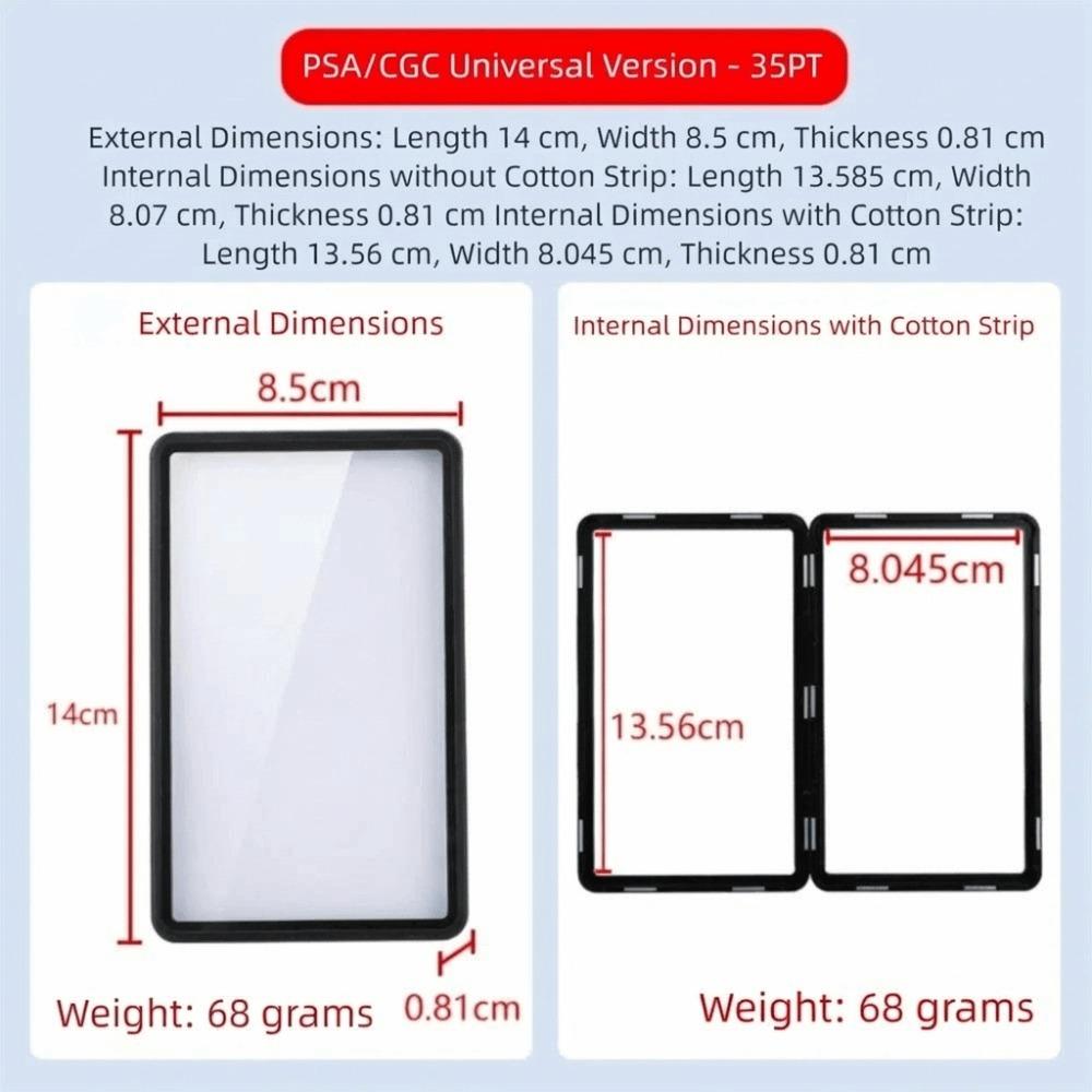 Gradient Color Trading Card Protect Box Double-sided Glass Aluminum Alloy 35PT /CGC Box Transparent UV Protection