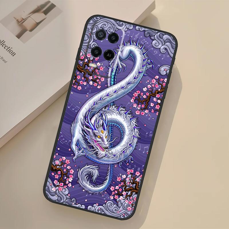 Japanese Dragon Case For Oppo A94 A74 A54 A80 A60 A40 A18 A38 A58 A78 A98 A96 A76 A16 A15 A17 A57 A77 A5 Pro
