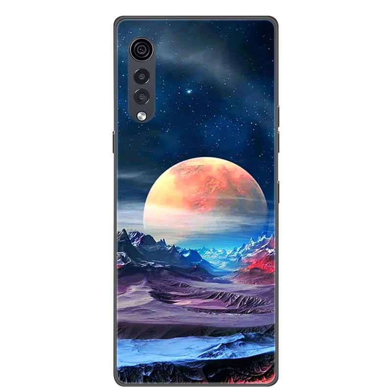 For LG Velvet Luxury Phone Case Black Soft Silicone TPU Back Cover for LGVelvet 5G Funda LMG910EMW Protector Capa Cartoon Coque