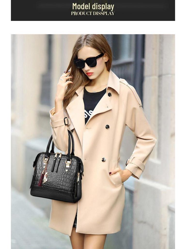 Textured Stone Pattern Korean Style Women's Crossbody Shoulder Handbag