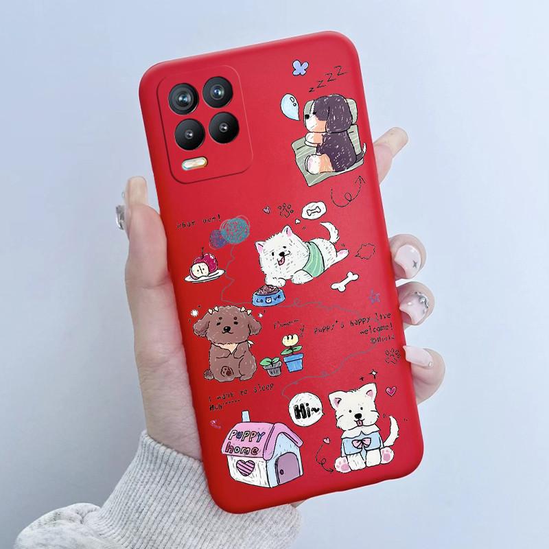 For Realme 8 Pro Case RMX3085 Soft TPU Silicone Cover Cute Cartoon Panda Phone Case For Oppo Realme8 4G 5G RMX3081 RMX3241 Funda