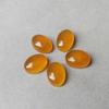 Natural Mango Chalcedony Oval Cabochon Loose Gemstones Lot | Golden Yellow Chalcedony Cabochons for Jewelry Making