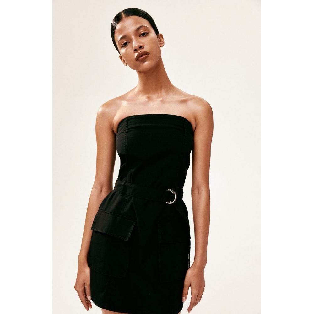 

Платье без бретелек HM, черное