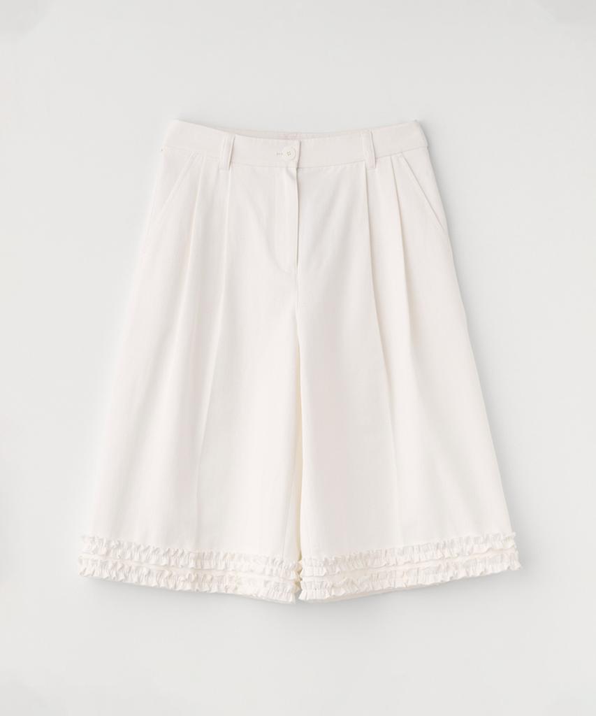 Selliteiljeu Bermuda Two Tuck Frill Pants_White