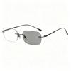 Women's Luxury Photochromic Myopia Glasses Rimless Ultra-Light Fashionable Minus Diopter Eyeglasses Blue Light Blocking Goggles