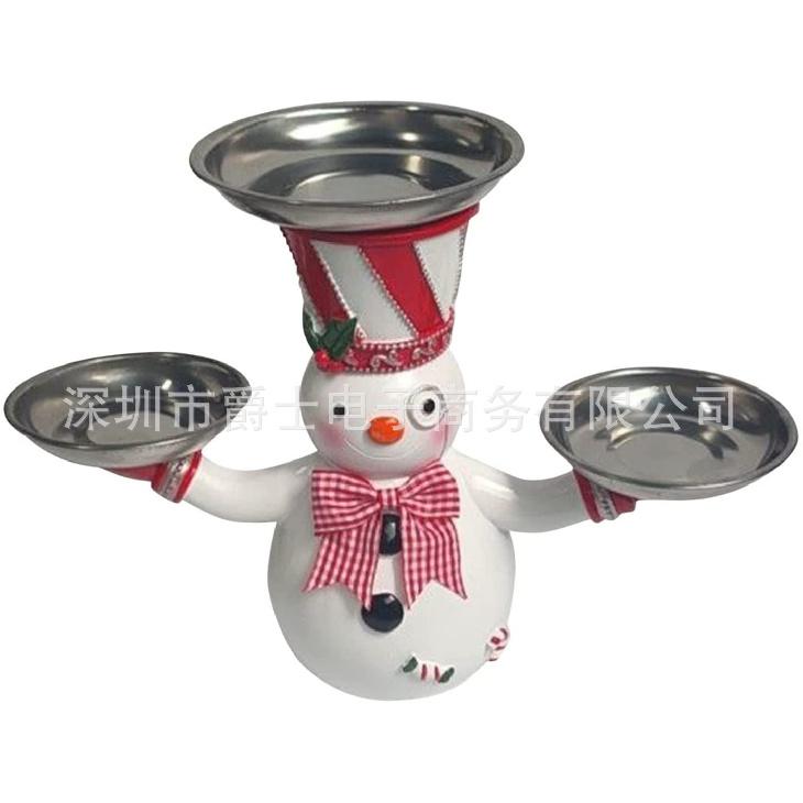 New Christmas Santa Claus Tray Snowman Snack Stand Exquisitely Crafted Snowman Model Holiday Decoration