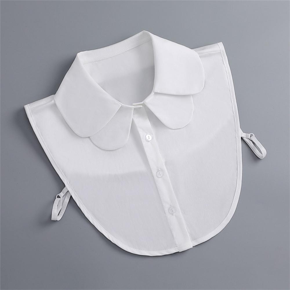 Weißer doppelter Chiffonkragen, Rundhalsausschnitt, falscher Kragen, Damen-Pullover zum Kombinieren, falscher Kragen innen, Großhandel von