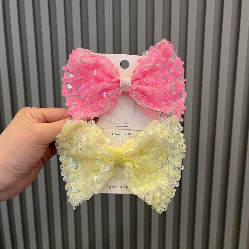 

Korean Princess Style Bow Hair Clip with Colorful Sequins for Girls