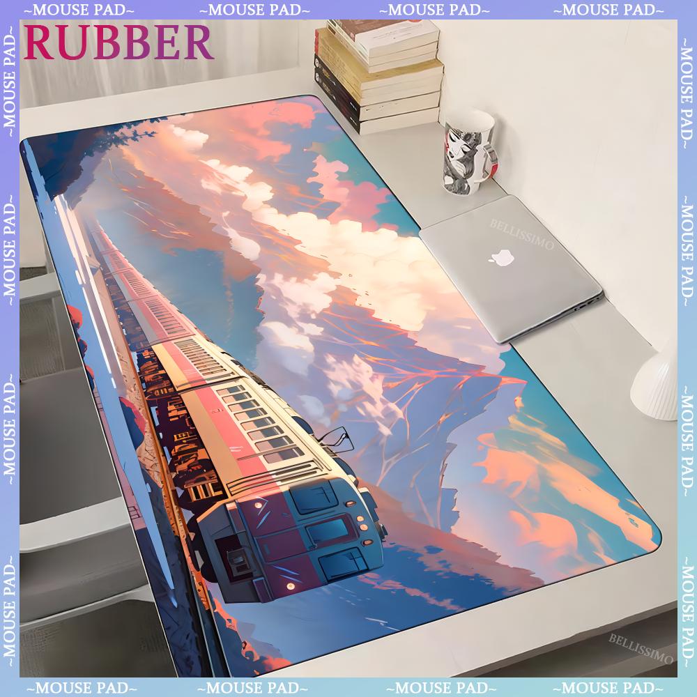 Train Cartoon Extra Large Game Mouse Pads Gaming Computer Pad for PC XXL Carpet Surface Keyboard Lock Edge Desk Mat X MM