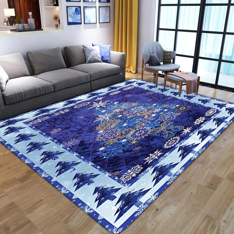 Cartoon Snowman Carpet Merry Christmas Area Rug For Living Room Bedroom Bedside Decor Home Entrance Door Mat Anti-slip Floor Mat