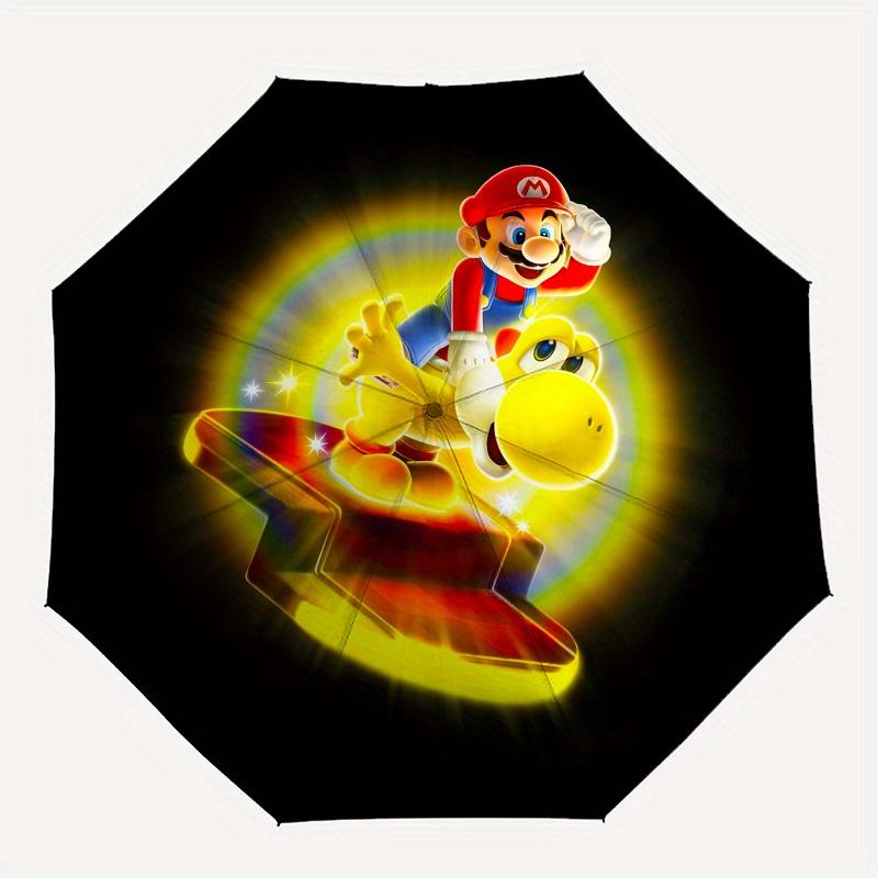 Super Mario Bros.  Yoshi & Mario T Shirt Umbrella, Portable 3 Fold Compact Umbrella for Men & Women,S35
