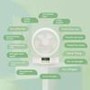 Portable Wall-Mounted USB Rechargeable Folding Fan with Remote Control & Nightlight - Air Cooler for Home Use
