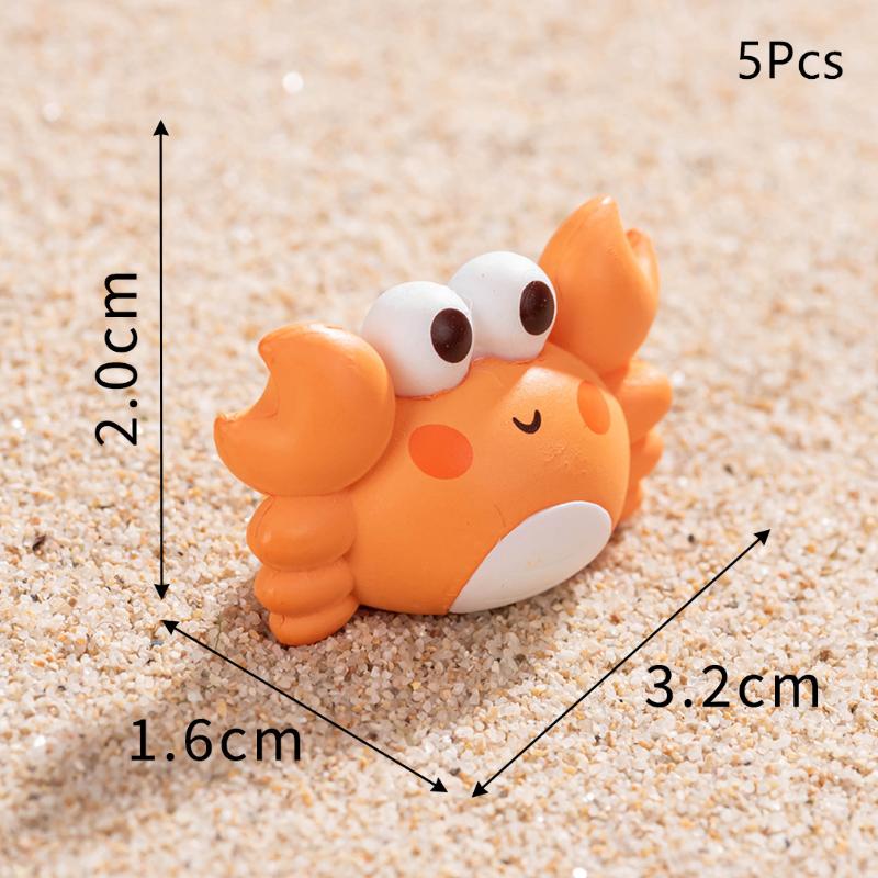 5/10Pcs Cute Mini Sea Animals Statue Aquarium Home Desktop Micro Landscape Resin Fish Tank Aquarium Decoration Accessories