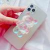 Korean 3D Laser Bear Transparent Phone Holder Grip Tok Bracket For IPhone Samsung Grip Tok Folding Finger Stand Socket Holder