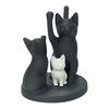 Yousheng Cute Cat Family Figurine, 3D Printed Cat Parents And Kitten Sculpture, Modern Tabletop Cat Ornament, Gift for Cat Lovers