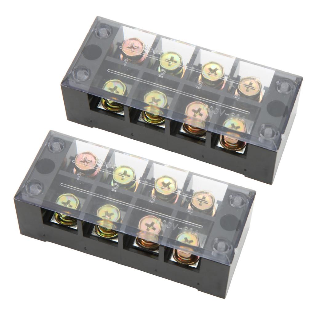 Koblingslisteblokk Stor Strøm Enkel Kabling Jordkrets Koblingsklemme 600V 60A 4 Posisjoner