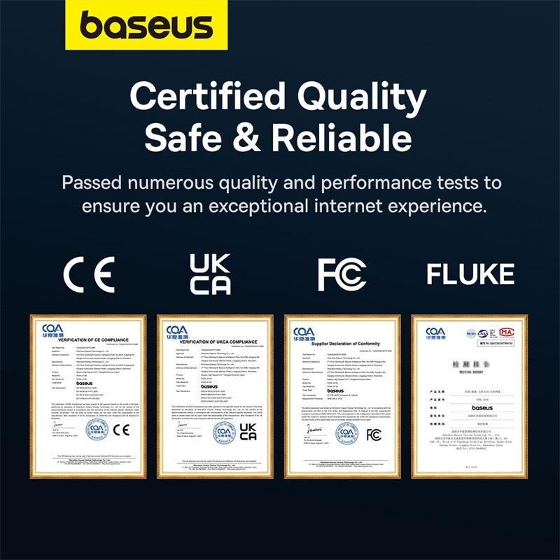 Baseus 8m Cat.7 Ethernet Cable, 10Gbps, Braided Black, High-Performance RJ45 Network Cord