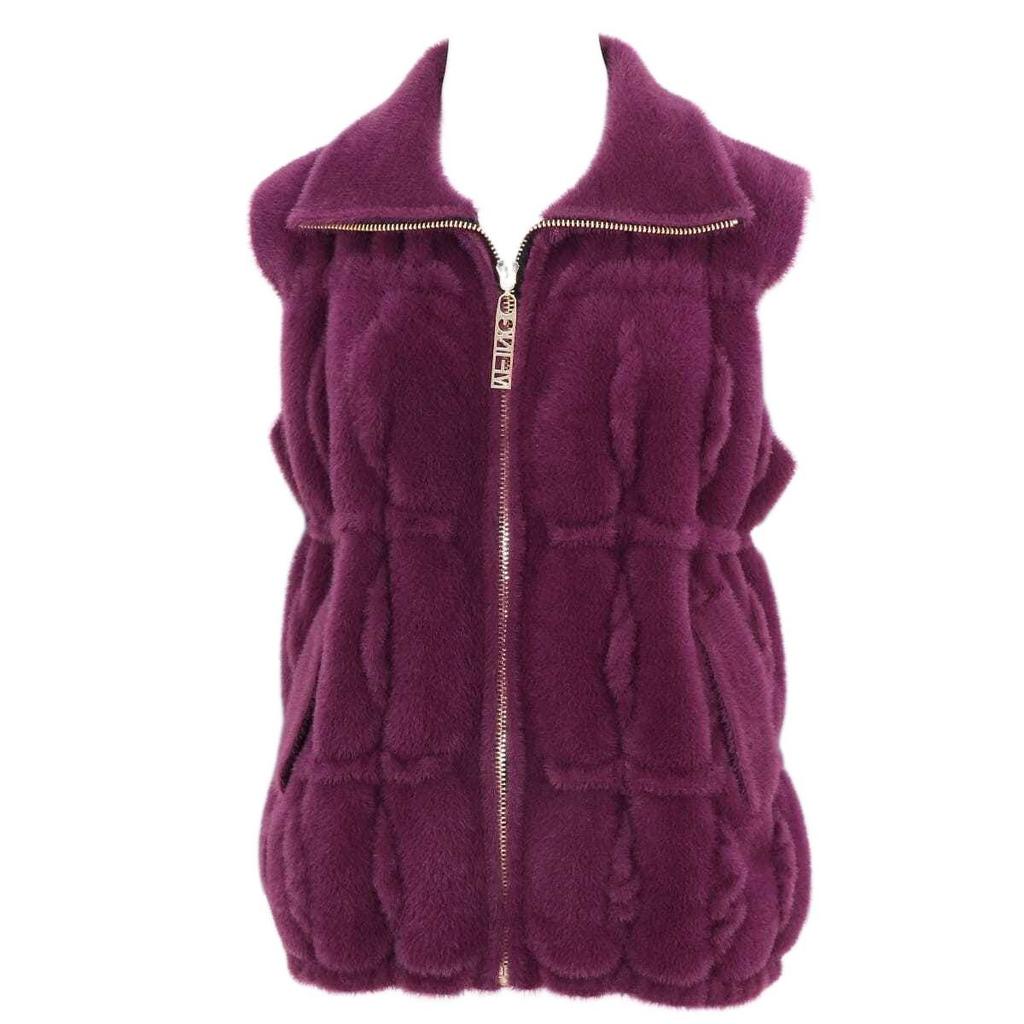 Middle-aged and Elderly Women's Clothing Autumn and Winter Mink Velvet Vest, Lapel Jacket